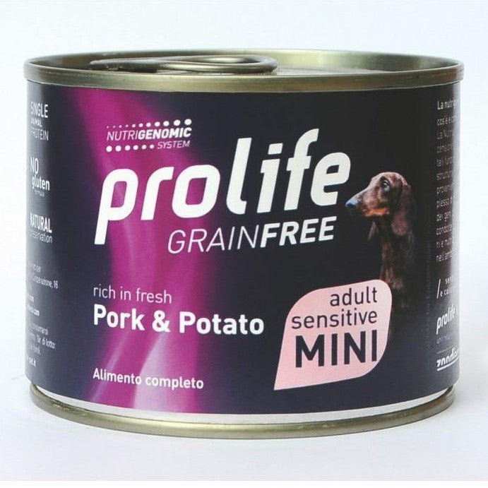 Prolife umido cane adulto mini 200g con maiale e patate, ideale per sensibilità alimentari Prolife umido cane adulto mini 200g con maiale e patate, ideale per sensibilità alimentari